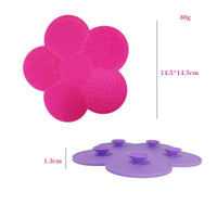 Silicone Makeup Brush Cleaning Mat with Suction Cup, Flower Design Scrubber Tool
