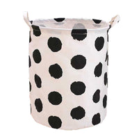 Foldable Laundry Hamper with Handles, Large Capacity Cotton Linen Storage Basket for Clothes and Toys