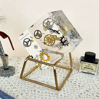 Industrial Style Gear Mechanism Metal Ornament Retro Acrylic Office Desk Decor