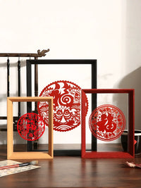Chinese Style Double-Sided Transparent Photo Frame for Displaying Artwork, Calligraphy, and Specimens