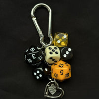 Vintage Dice Bag Charm Keychain for Phones and Bags, Retro Design