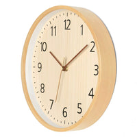 Solid Wood Wall Clock with Silent Movement for Living Room and Bedroom