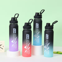 Large Capacity Gradient Color Water Bottle with Scale Markings for Sports and Outdoor Activities