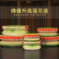 Ceramic Lotus Pedestal for Buddha Statues and Offerings, Anti-Slip Base for Home Altars