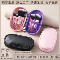 10-Piece Mini Makeup Brush Set with Crystal Handles and Portable Bag