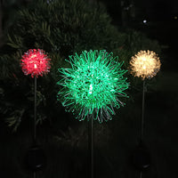 Solar Powered Dandelion Sphere Garden Stake Lights, Aluminum Wire Reed Lamp for Outdoor Villa Courtyard Lawn Decor