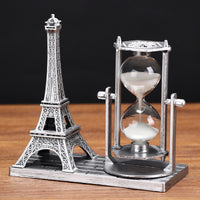 Creative Retro Eiffel Tower Hourglass Desktop Ornament for Students and Office Decor