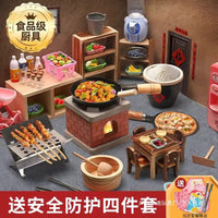 Mini Kitchen Playset with Real Cooking Function for Girls 6-10 Years Old