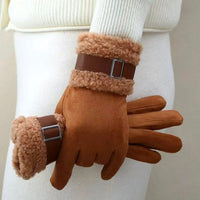 Women's Winter Warm Touchscreen Gloves with Lambswool Lining for Outdoor Cycling Skiing