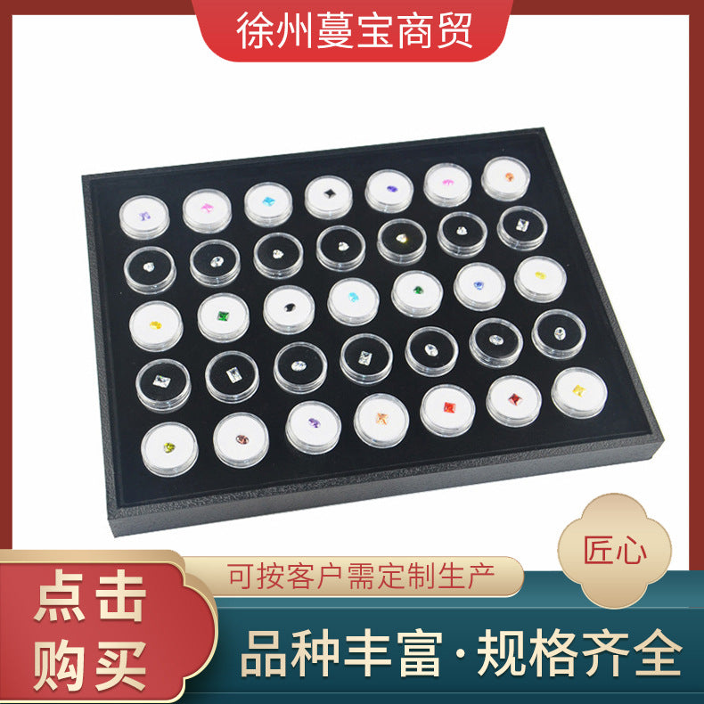 Acrylic Round Gemstone Display Box with Rotating Lid for Countertop Exhibition