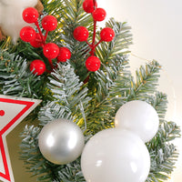 Christmas Frosted White Wreath with LED Lights for Door and Window Decoration