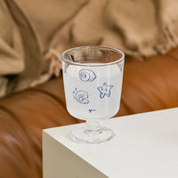Ocean Shell Design Glass Goblet for Desserts and Drinks