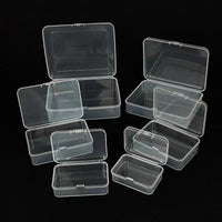 PP Clear Rectangular Plastic Storage Box for Small Parts, Jewelry, and Hardware