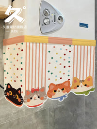 Cartoon Dog Pattern Kitchen Curtain for Water Heater and Pipe Concealment