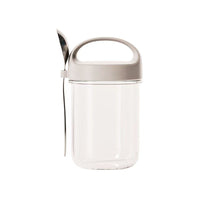 Overnight Oats Jar with Spoon and Lid - Leakproof Glass Milk Container