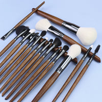 16-Piece Professional Animal Hair Makeup Brush Set for Face and Eyes
