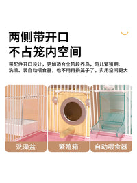New Parrot Bird Cage for Cockatiel Peony Tiger Skin Pearl Birds, Large Household Ecological Villa
