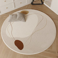 Faux Cashmere Round Area Rug for Living Room Bedroom Office Chair Mat