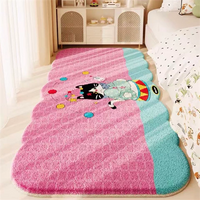 Cartoon Dog Birthday Fluffy Area Rug for Kids Room, Bedroom, Living Room - Machine Washable Faux Cashmere Floor Mat