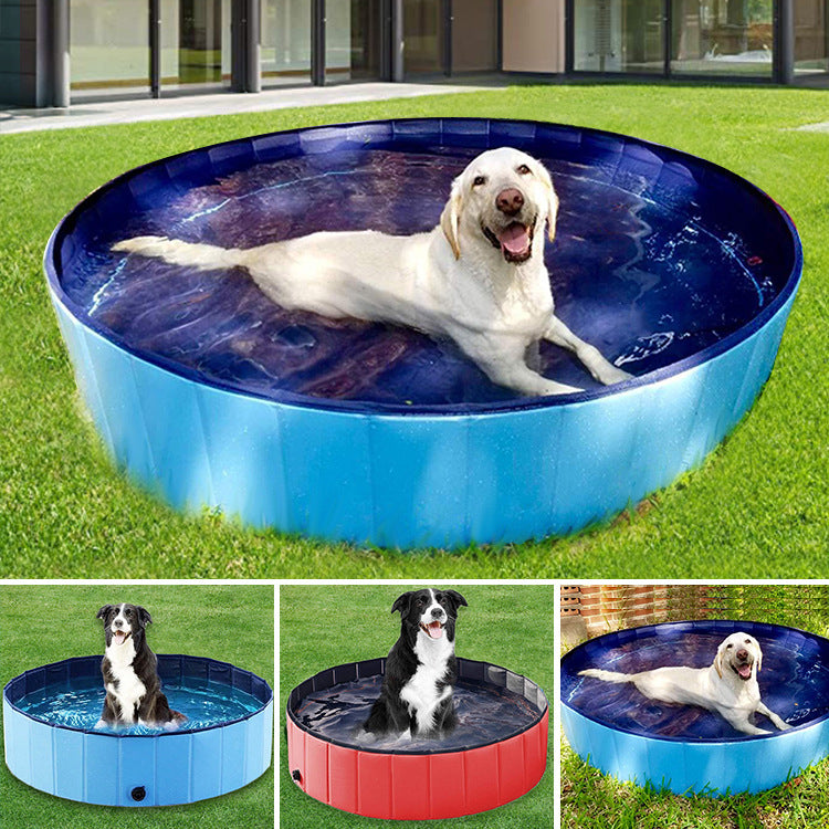 Foldable Pet Swimming Pool and Bath Tub for Dogs and Cats, Portable Outdoor Play Pool