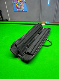 AAW 1/2 Nine-Ball Pool Cue Soft Case Bag - 6-Hole Large Capacity Leatherette Billiard Cue Holder