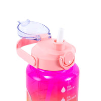 Gradient Color Plastic Water Bottle Set with Straw and Handle for Outdoor Sports