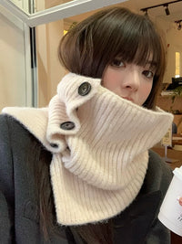 Knitted Neck Warmer Scarf for Women, Korean Style, Anti-cold, Warm Neck Protection