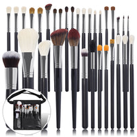 Professional Animal Hair Makeup Brush Set with Storage Bag for Eyeshadow, Concealer, and Contour