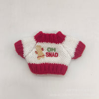 1/12 BJD Doll Christmas Embroidered Sweater Hat Set Plush Doll Pendant Accessory