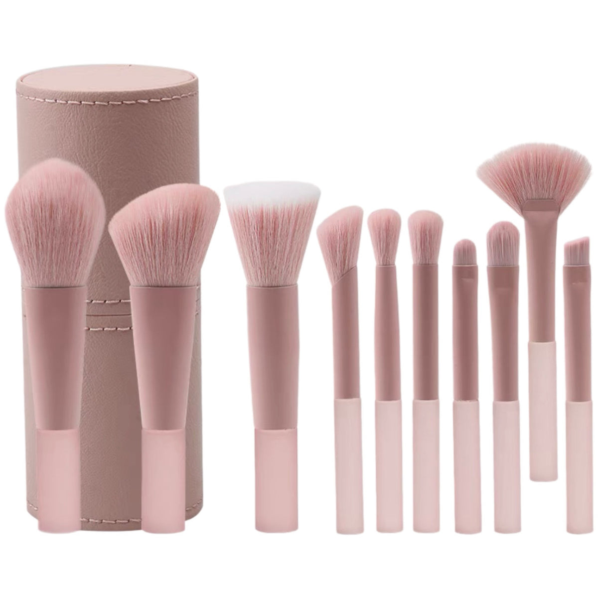 10-Piece Mini Candy Jelly Makeup Brush Set with Bag/Holder for Powder, Concealer, Highlighter
