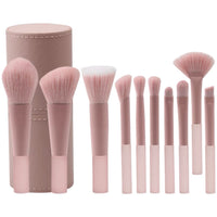 10-Piece Mini Candy Jelly Makeup Brush Set with Bag/Holder for Powder, Concealer, Highlighter