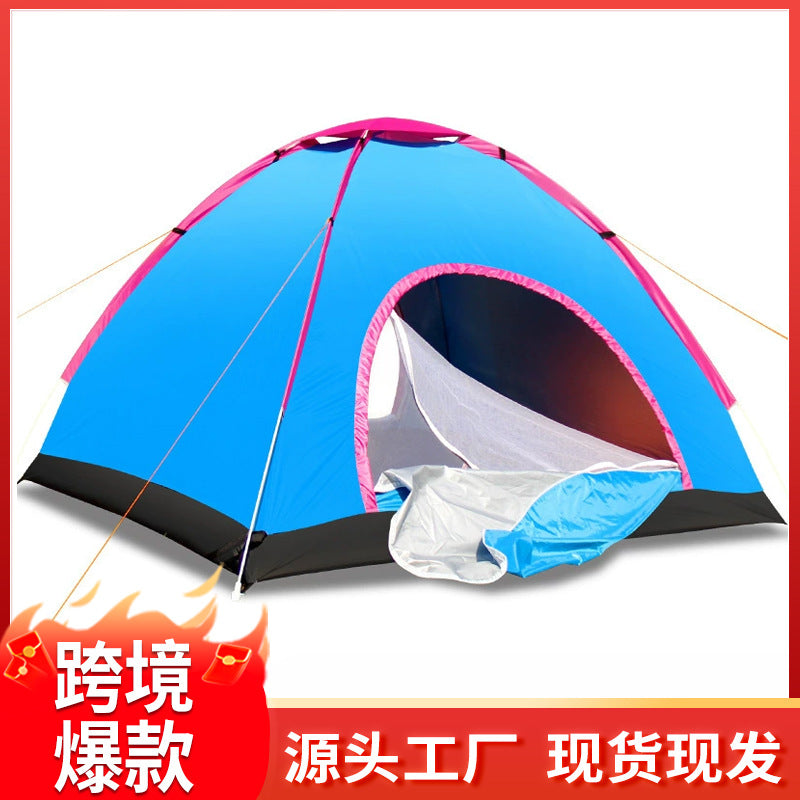 Automatic Pop-Up Camping Tent for 1-4 People, Single Layer, Instant Setup Outdoor Shelter