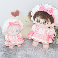 Doll Clothes Dress with Headband for 10/20cm Cotton Dolls