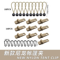 Multifunctional Outdoor Tent Tarp Clips with Windproof Ropes and Carabiners for Camping