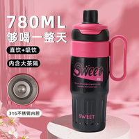 Large Capacity Insulated Water Bottle with Dual-Drink Lid and Scale Markings, Portable for Office and Car Use