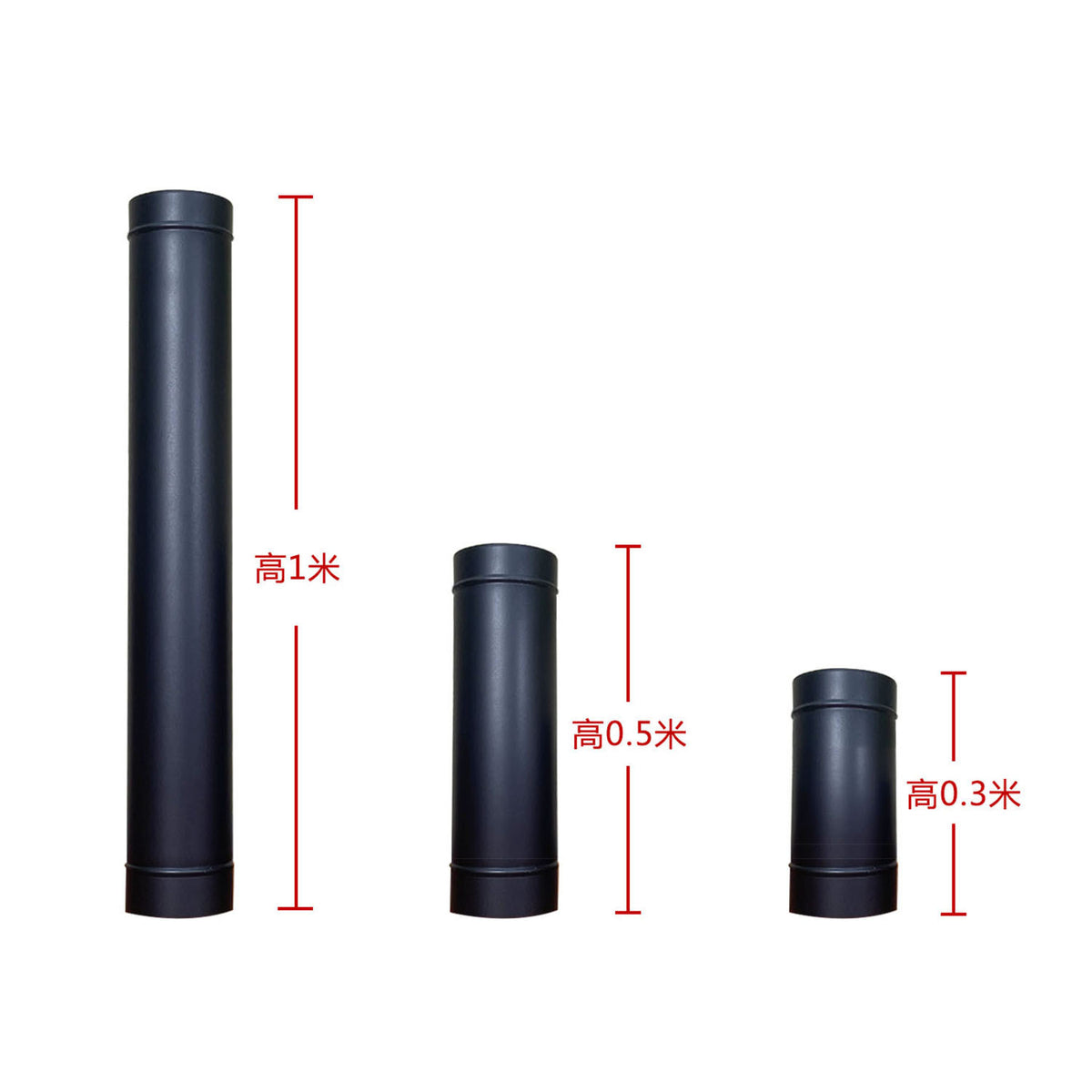 304 Stainless Steel Chimney Flue Pipe for Wood Burning Stoves and Fireplaces, 150mm Diameter