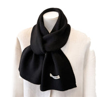 Unisex Solid Color Knitted Scarf Warm Winter Shawl