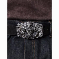 Men's Vintage Poseidon Alloy Buckle Leather Belt