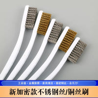 3-Row Wood Handle Wire Brush for Cleaning, Polishing, and Rust Removal
