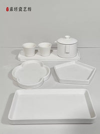 Jingdezhen Ceramic Bisque Plate for Underglaze Painting, High-White Clay Pottery Blank