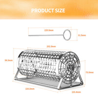 Portable Stainless Steel BBQ Grilling Basket Cylinder for Outdoor Camping