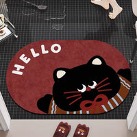 Cartoon Animal Diatomaceous Earth Bath Mat - Non-Slip Absorbent Bathroom Shower Mat