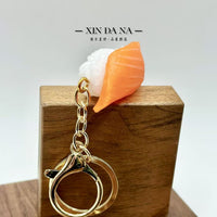 Realistic Japanese Sushi Food Keychain Salmon Tuna Arctic Surf Clam Miniature Ornament