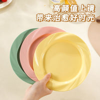 Round Plastic Serving Plate for Fruit, Steak, Cake, Snacks and Salad