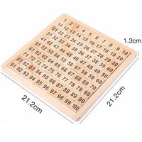 Montessori 1-100 Consecutive Number Board Wooden Math Learning Toy for Kids