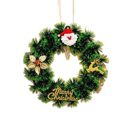 Christmas Simulation Green Plant Wreath Garland Courtyard Tinsel Christmas Flower Vine Ring Home Outdoor Decoration Pendant