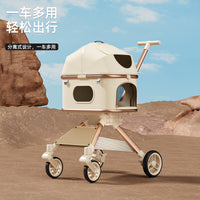 Pet Stroller One-Key Foldable Aluminum Alloy Shock-Absorbing Lightweight for Small Dogs and Cats