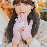 Women's Winter Warm Touchscreen Gloves with Plush Lining for Cycling and Cold Weather