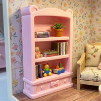 Miniature 1:12 Scale Bear Ear Bookshelf Dollhouse Furniture