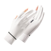 Women's UV Protection Ice Silk Breathable Sunscreen Gloves for Cycling and Touchscreen Use